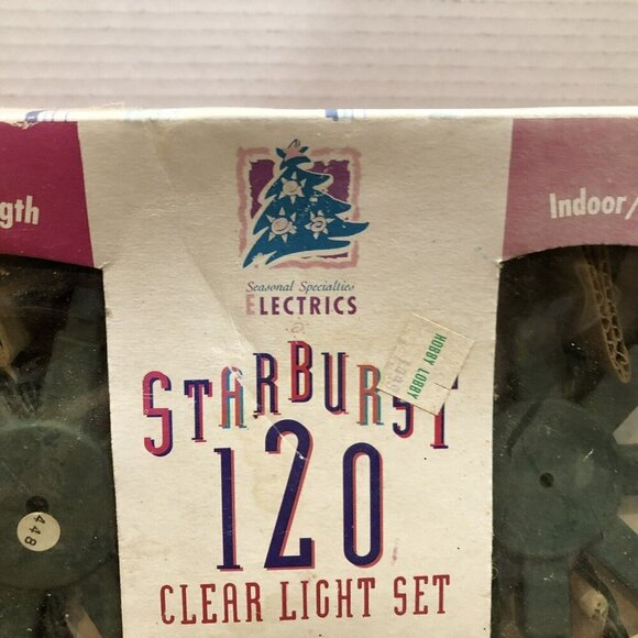 Vintage Starburst Christmas Light Set Clear 15 Clusters Pinwheels 1995 - Picture 2 of 13